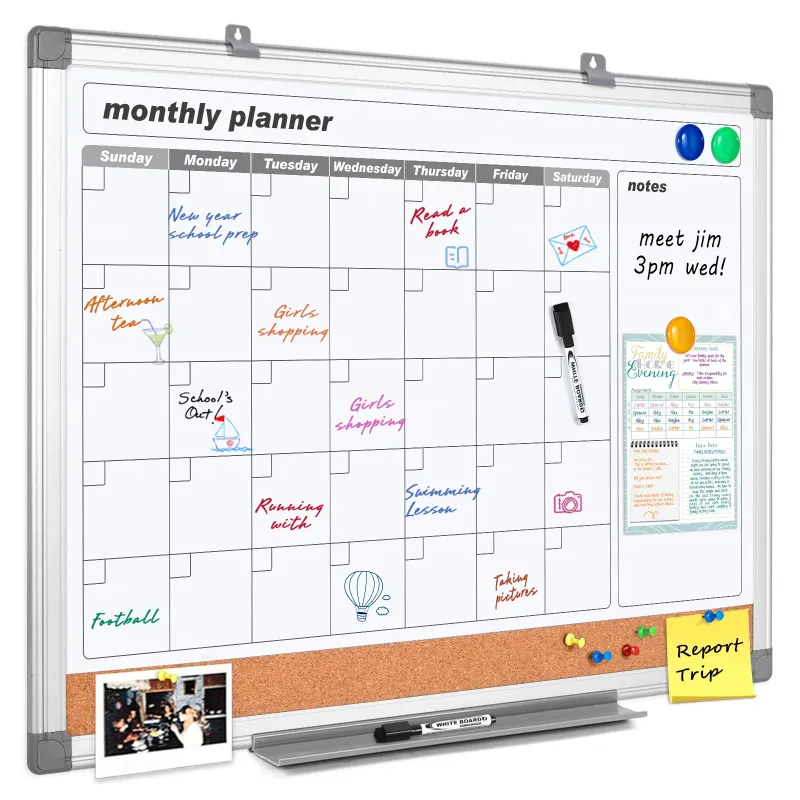 Photo 1 of ***BENT***SWANCROWN Dry Erase Calendar Whiteboard Cork Board 36" x 24"