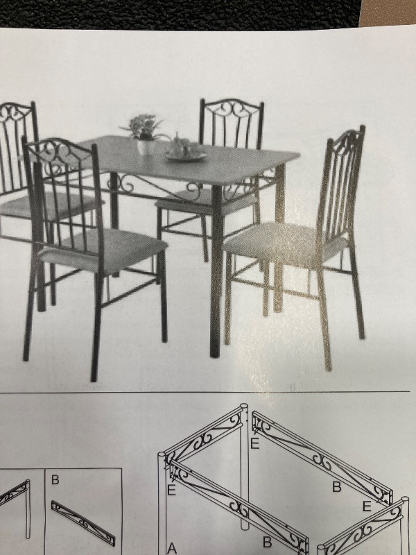 Photo 1 of and: AKKAPEARY
Set of 5 Pcs Dining Table Chairs Wood Metal 42" Brown Smooth Surface Breakfast Furniture Home Kitchen Dining Room Restaurant Indoor Decor Hollow Carving Design Furniture
