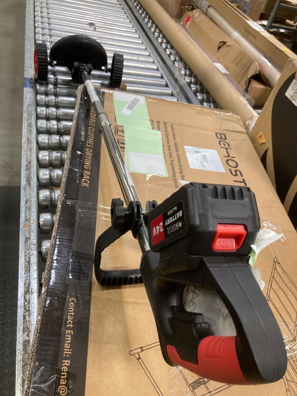Photo 1 of ***MISSING PARTS**Cordless String Trimmer, HDJ 42V 48-in Telescopic Electric Weed Wacker on Wheels, Grass Trimmer and 6000mAh Battery Powered for Garden, Yard, Black
