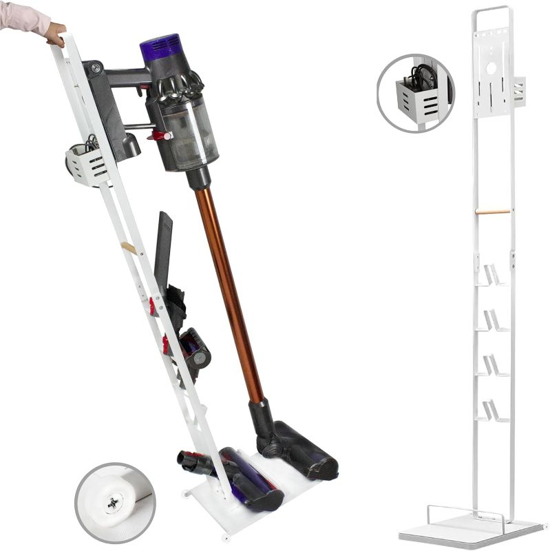 Photo 1 of BRIAN & DANY Vacuum Stand for Dyson, Stable Metal Bracket Stand Holder Storage for Dyson V15 V12 V11 V10 V8 V7 V6, White
