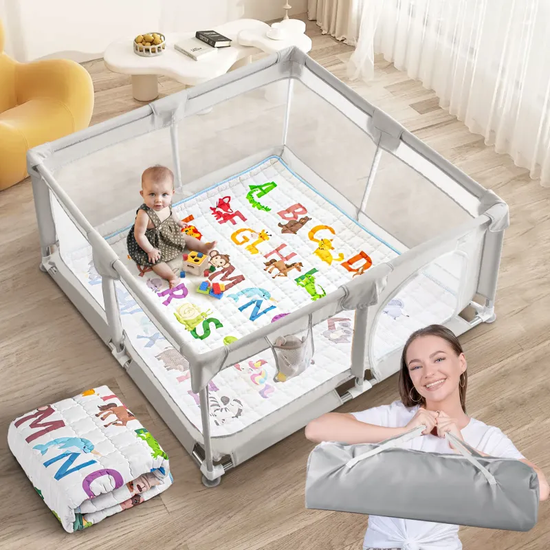 Photo 1 of ***CUT IN BAG**Beavtaens Baby Playpen with Mat, 50"x50" Baby Play Yard with Anti-Slip Base, for 0-18 Months