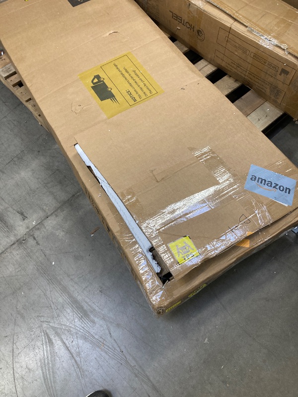 Photo 1 of ***(MISSING PARTS -SELLING AS PARTS ONLY)*** 
DWVO 63 Inch Double Dog Crate Furniture for 2 Dogs, Heavy Duty Wooden Dog Crate TV Stand with Charging Station, Dog Kennel Indoor Furniture Double Sliding Barn Door Design Ideal for 2 Dogs, Oak