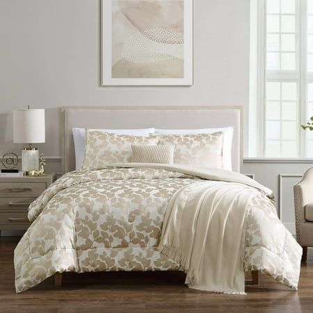 Photo 1 of 2 Mainstays 5-Piece Gold Floral Comforter Set King
