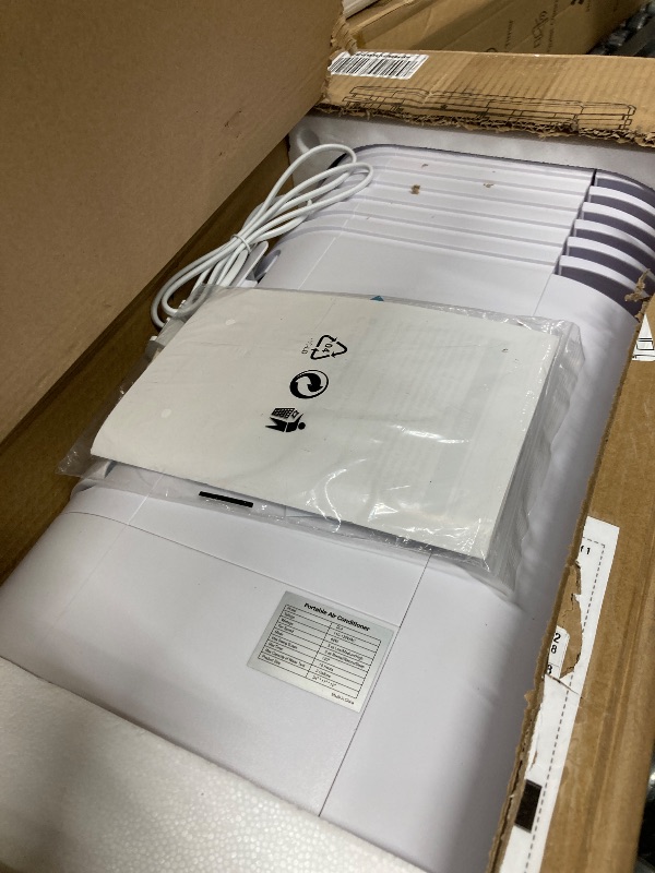 Photo 1 of 24" Windowless Portable Air Conditioner, 15H Timer & 120°Oscillation, 3-IN-1 Portable AC Unit with Remote, 2-Gal Tank, 3 Modes & 3 Speeds, Ultra-Quiet Ventless Swamp Cooler for Home Office, Pearl