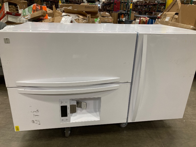 Photo 1 of **HAS SOME MARKS-SEE PICS**KENMORE BOTTOM FREEZER REFRIGERATOR 25.5. CU FT.  25.5 cu. ft. French Door refrigerator, White