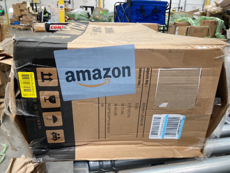 Photo 1 of ***SET OF 2 ONLY ***COLAMY Button Tufted Dining Chairs Set of 2, Parsons Upholstered Fabric Dining Room Chairs Kitchen Chairs with Wood Legs and Padded Seat, Black  ***(BOX RIPPED/TORN)*** 
