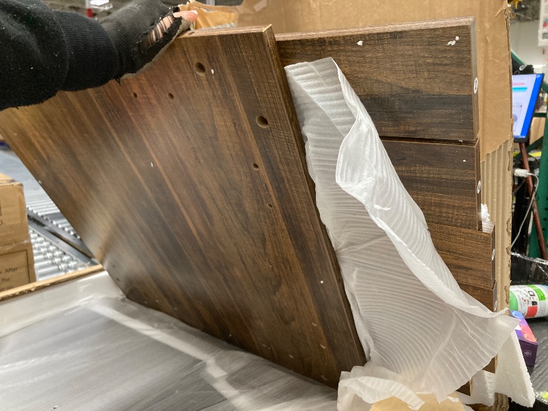 Photo 1 of ***used+ missing parts**** Tribesigns Coffee Table Square LED Coffee Table Engineered Wood Low Center Cocktail Tables for Living Room (Rustic Brown+Black)