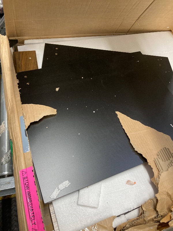 Photo 1 of ***used+ missing parts**** Tribesigns Coffee Table Square LED Coffee Table Engineered Wood Low Center Cocktail Tables for Living Room (Rustic Brown+Black)