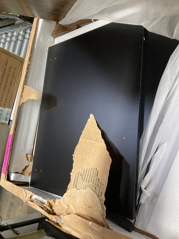 Photo 1 of ***used+ missing parts**** Tribesigns Coffee Table Square LED Coffee Table Engineered Wood Low Center Cocktail Tables for Living Room (Rustic Brown+Black)