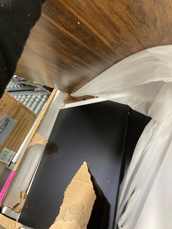 Photo 1 of ***used+ missing parts**** Tribesigns Coffee Table Square LED Coffee Table Engineered Wood Low Center Cocktail Tables for Living Room (Rustic Brown+Black)