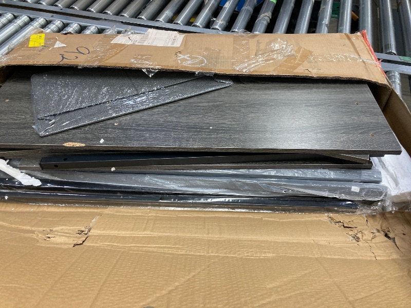 Photo 1 of **** missing parts + used******Mr IRONSTONE L-Shaped Desk with Power Outlets, LED Lights, and Monitor Stand, 47-inch Corner Desk for Home Office, Dark Gray