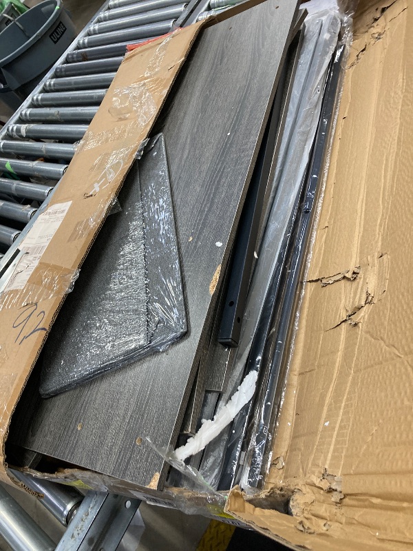 Photo 1 of **** missing parts + used******Mr IRONSTONE L-Shaped Desk with Power Outlets, LED Lights, and Monitor Stand, 47-inch Corner Desk for Home Office, Dark Gray