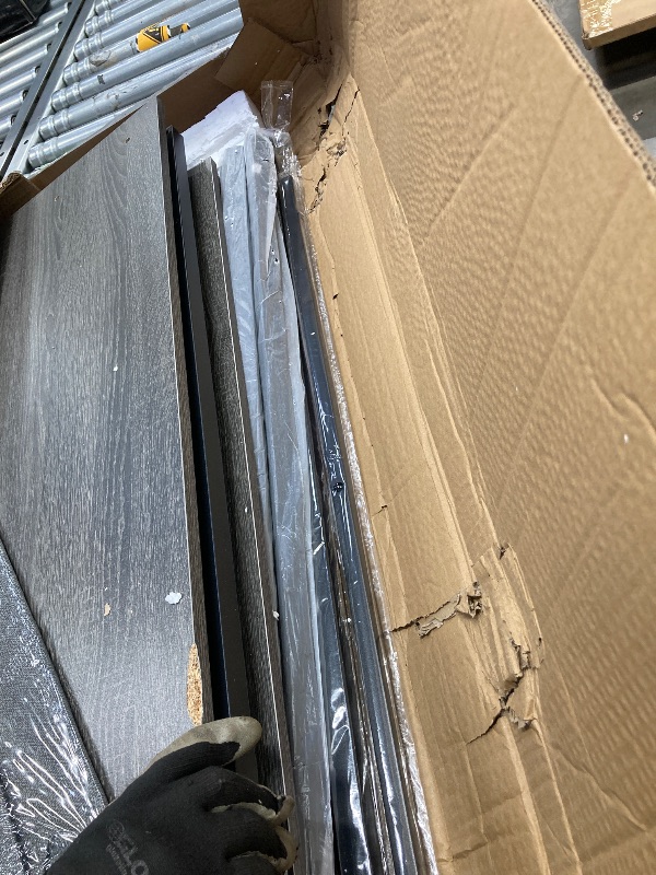 Photo 1 of **** missing parts + used******Mr IRONSTONE L-Shaped Desk with Power Outlets, LED Lights, and Monitor Stand, 47-inch Corner Desk for Home Office, Dark Gray