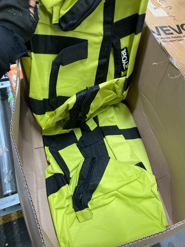 Photo 1 of (2) Ryobi Green Wide Mouth Collapsible Genuine OEM Contractor’s Bags w/Full Top Single Zipper Action