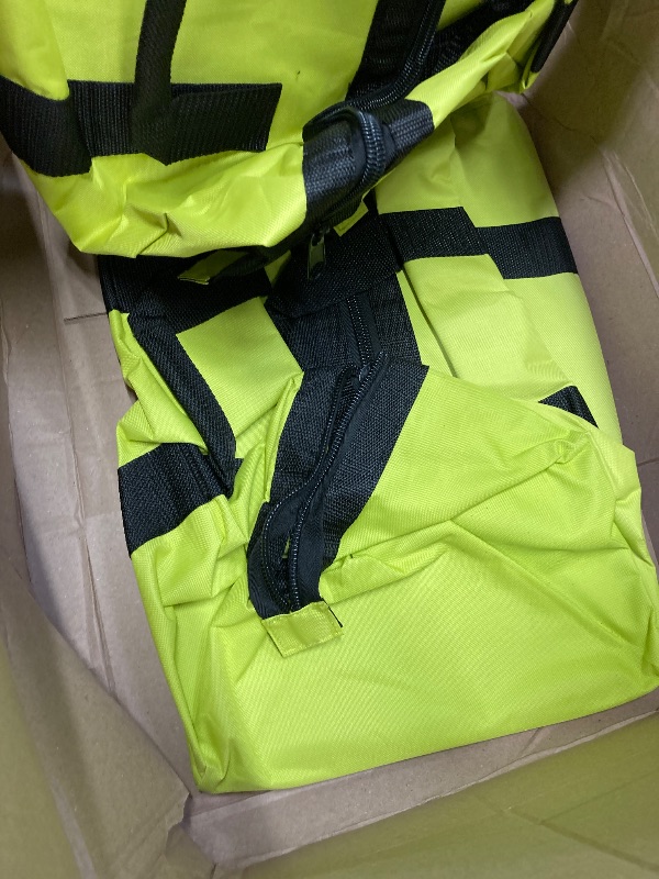 Photo 1 of (2) Ryobi Green Wide Mouth Collapsible Genuine OEM Contractor’s Bags w/Full Top Single Zipper Action