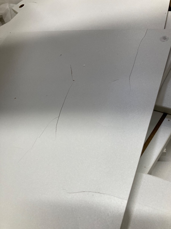 Photo 1 of *** used****LIVELYGLOW Lighted Makeup Vanity Desk, 35.4“W x 15.7'”D x 54“H, White (with Lights and Mirror, Dimming Function, 2 Drawers and 1 Cabiniet, Open Shelves) by Boahaus