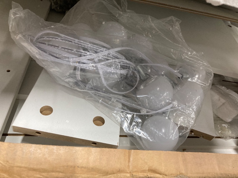 Photo 1 of *** used****LIVELYGLOW Lighted Makeup Vanity Desk, 35.4“W x 15.7'”D x 54“H, White (with Lights and Mirror, Dimming Function, 2 Drawers and 1 Cabiniet, Open Shelves) by Boahaus