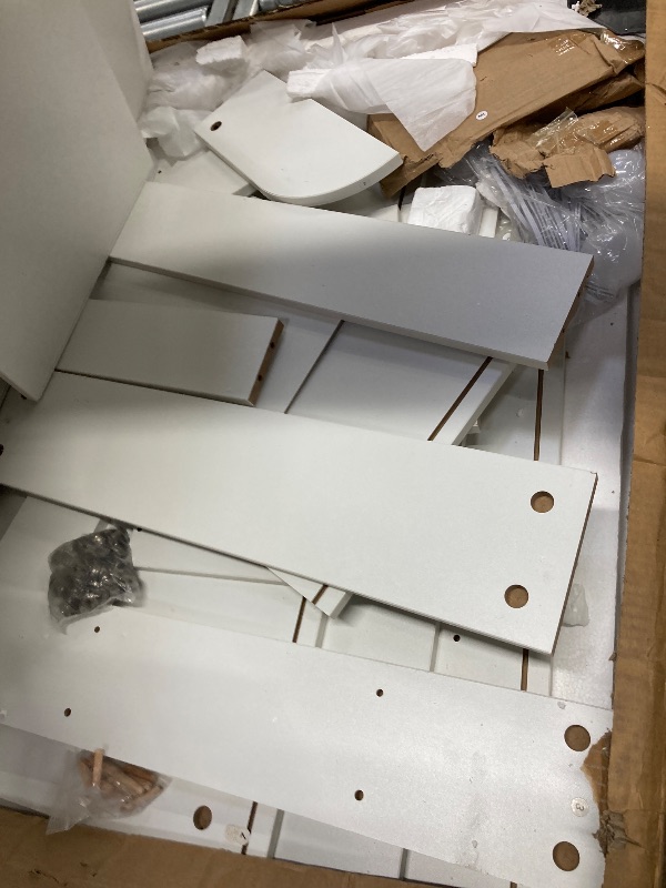 Photo 1 of *** used****LIVELYGLOW Lighted Makeup Vanity Desk, 35.4“W x 15.7'”D x 54“H, White (with Lights and Mirror, Dimming Function, 2 Drawers and 1 Cabiniet, Open Shelves) by Boahaus