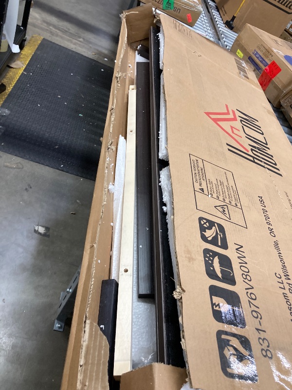 Photo 1 of ***used*** missing parts***HOMCOM Full Size Bed Frame with Upholstered Headboard, Platform Bed Frame with Wooden Slats, No Box Spring Needed, Easy Assembly, Charcoal Gray