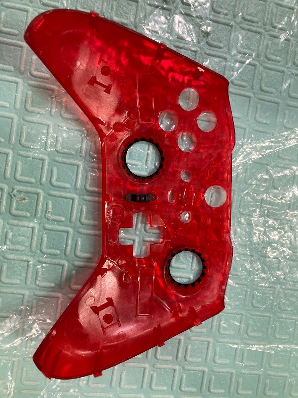 Photo 1 of ***MISSING ACCENT RINGS**eXtremeRate Replacement Front Housing Shell Case with Accent Rings for Xbox One Elite Series 2 & Elite 2 Core Controller (Model 1797) - Clear Red