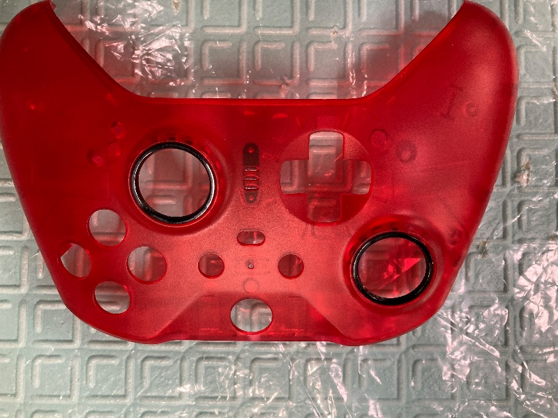 Photo 1 of ***MISSING ACCENT RINGS**eXtremeRate Replacement Front Housing Shell Case with Accent Rings for Xbox One Elite Series 2 & Elite 2 Core Controller (Model 1797) - Clear Red