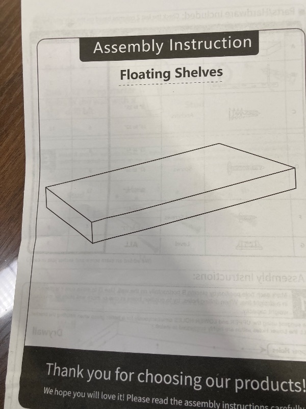 Photo 1 of ****USED + MINOR DAMAGE***Venusmiles Floating Shelves for Wall, Large Wall Mounted Shelves with Invisible Brackets, Long Wood Floating Shelf for Living Room, Bedroom, Kitchen, (Walnut, 55" W x 9" D x 1.5" H)