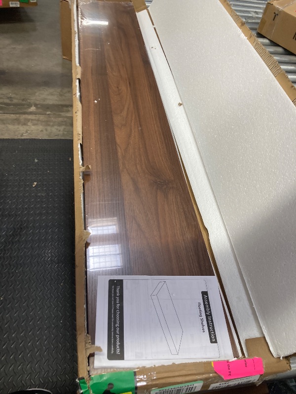 Photo 1 of ****USED + MINOR DAMAGE***Venusmiles Floating Shelves for Wall, Large Wall Mounted Shelves with Invisible Brackets, Long Wood Floating Shelf for Living Room, Bedroom, Kitchen, (Walnut, 55" W x 9" D x 1.5" H)