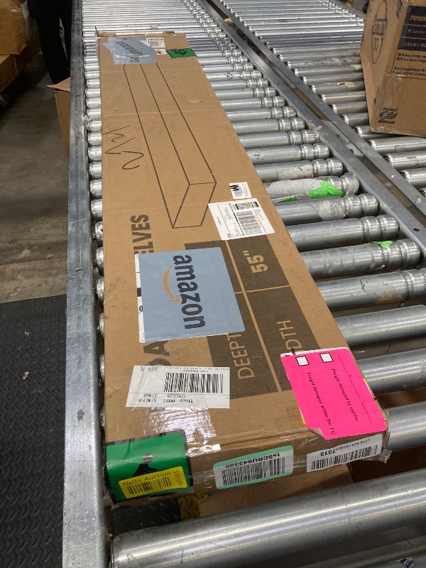 Photo 1 of ****USED + MINOR DAMAGE***Venusmiles Floating Shelves for Wall, Large Wall Mounted Shelves with Invisible Brackets, Long Wood Floating Shelf for Living Room, Bedroom, Kitchen, (Walnut, 55" W x 9" D x 1.5" H)