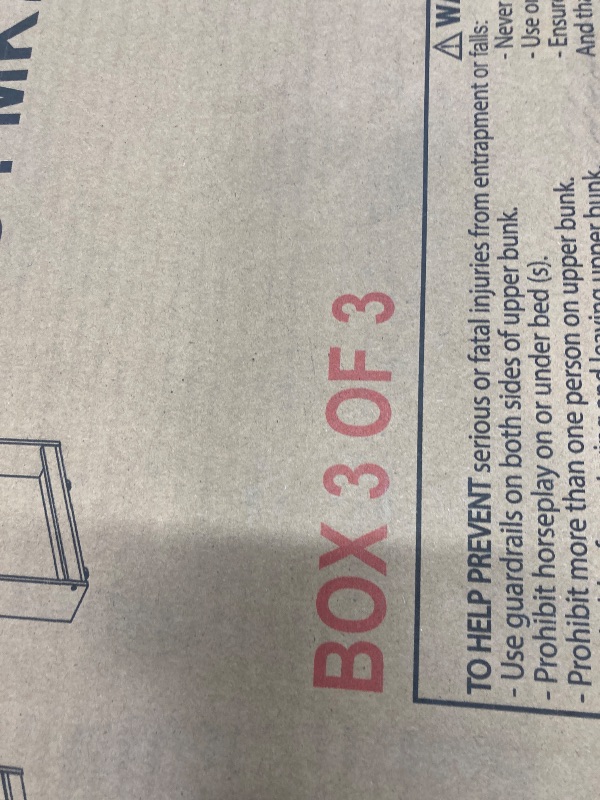 Photo 1 of *MISSING REST OF THE BOXES******BOX 3 OF 3********Twin loft bed with desk , storage cabinet drawers white