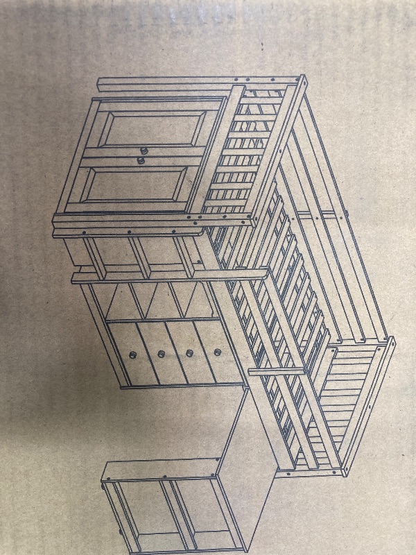 Photo 1 of *MISSING REST OF THE BOXES******BOX 3 OF 3********Twin loft bed with desk , storage cabinet drawers white