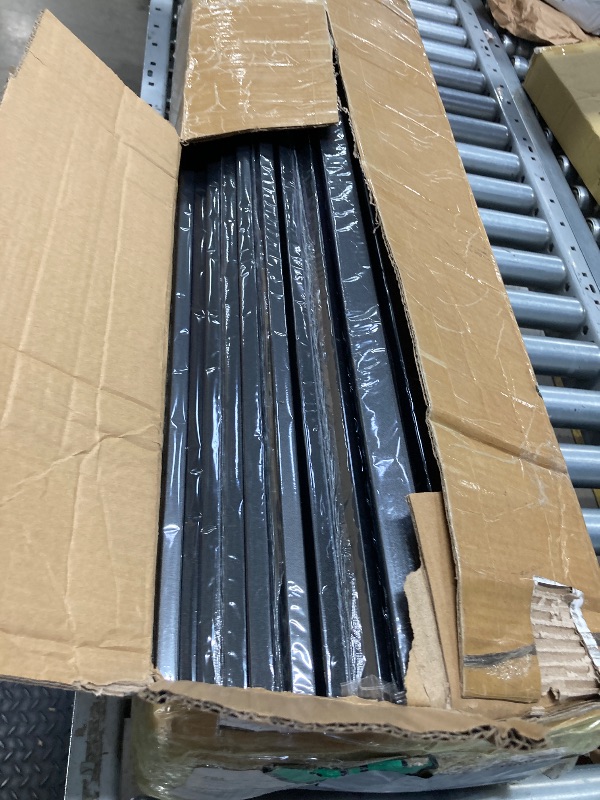 Photo 1 of 100 Pack Deck Balusters 32 '' Straight Baluster, Black Metal Deck Spindle and Stairs Railing with Screws,Hollow Rectangle Deck Balusters for Deck Railing Porch(32 x1.2x0.4 in)