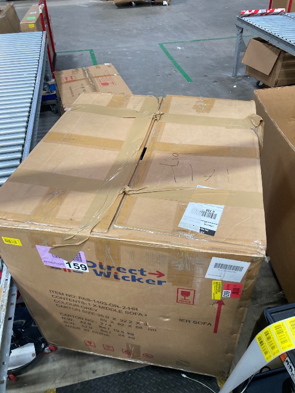 Photo 1 of **BOX 2 OF 4 ONLY/DOES CONTAINS ONE CORNER CHAIR AND ONE MIDDLE CHAIR WITH CUSHIONS/INCOMPLETE SET**Direct Wicker 7-Piece Patio Garden Rattan Wicker Dining Sofa Set with Cushions - Gray