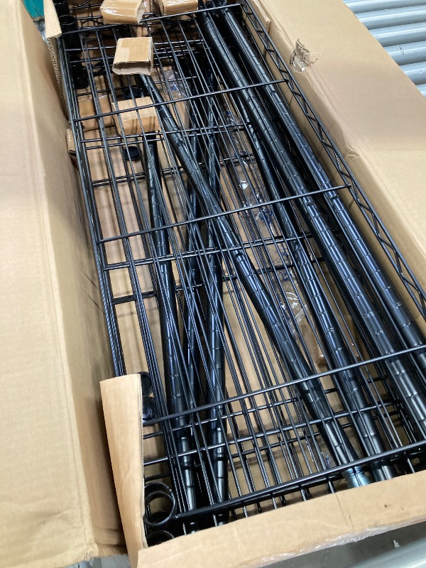 Photo 1 of ***(OPEN BOX, SOME SCUFFS/SCRATCHES)*** 
Amazon Basics 5-Shelf Adjustable Heavy Duty Steel Wire Rack Storage Shelving Organizer for Kitchen, Garage, 36" L x 14" W x 72" H, Black