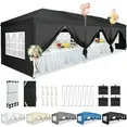 Photo 1 of COBIZI 10x30 Canopy Party Tent with 8 Sidewalls,Waterproof UPF 50+ 0utdoor Wedding Event Tents for Parties Backyard Pop up Canopy Gazebo with 4 Sand Bags&Carry Bags,Black
