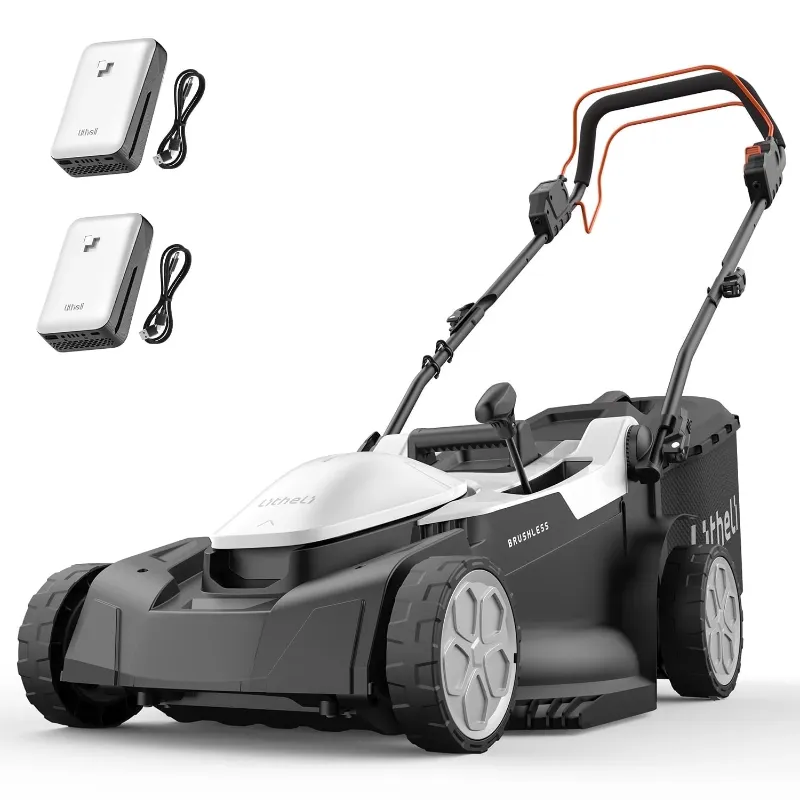 Photo 1 of ***(USED, DUSTY, DIRTY GRASS RESIDUE, SOME SCUFFS/SCRATCHES)*** Litheli Cordless Brushless Self-Propelled Lawn Mower , 2*20V 18" Electric Lawn Mower, with 2*4.0Ah Battery