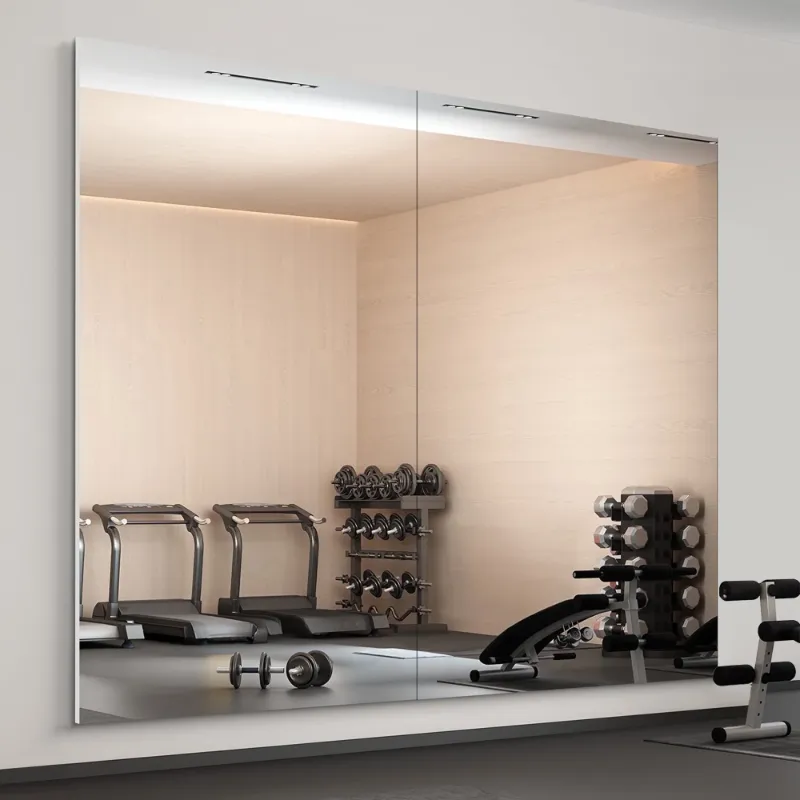 Photo 1 of 2PCS 71"x40"Home Gym Fitness Mirror- Full Length Wall Mirror, Frameless Oversize Shatterproof Gym Workout Mirror,Nano Ultra Light Full Body Mirror for Gym, Yoga, Dance/Ballet Studio
