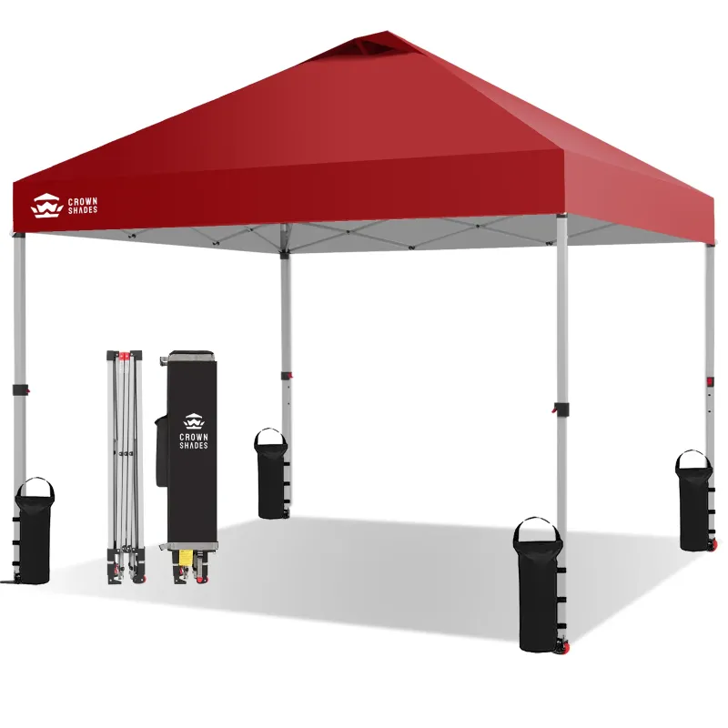Photo 1 of **similar item**  10x10 Pop Up Canopy Tent with One Push Setup Easy Outdoor Sun Shade for Events, Parties, Camping Red
