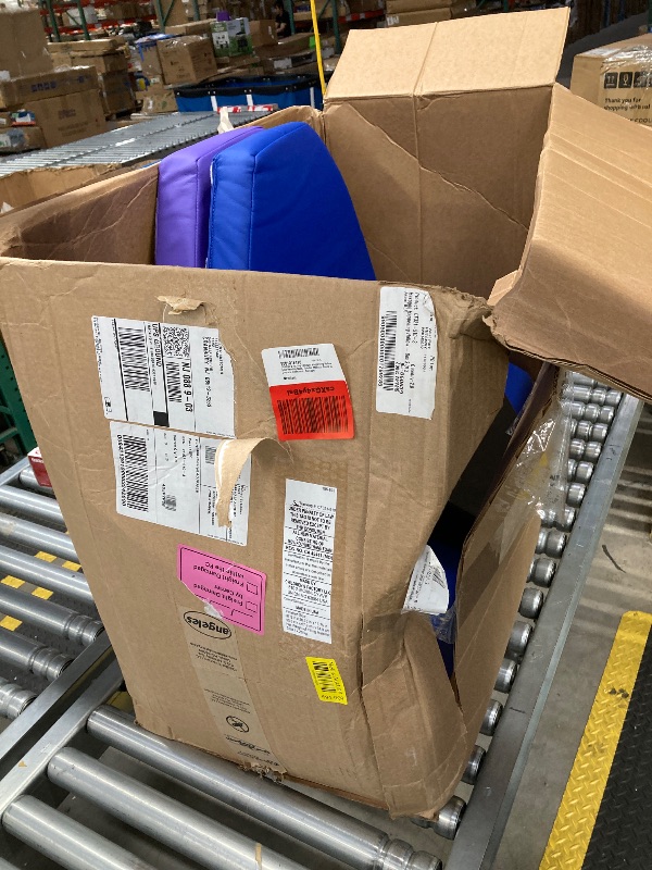 Photo 1 of ***PARTS ONLY -SELLING AS PARTS ONLY MISSING PIECES*** 
Children's Factory Hexagon Happening Hollow Kids Reading Nook, Toddler Modular Couch for Daycare, Classroom, Rainbow  ***(BOX RIPPED/TORN, BENT)*** 
