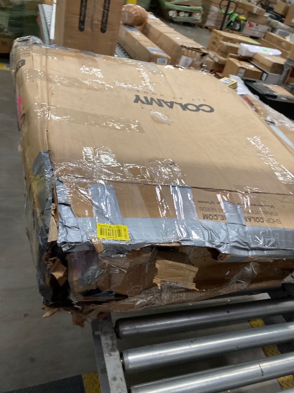 Photo 1 of ***(PARTS ONLY -SELLING AS PARTS)*** COLAMY Futon Sofa Bed-Fabric Small Futon Couch, Convertible Design with 2 Cup Holders, Removable Soft Armrest, Adjustable Backrest for Dorm/Bedroom/College Lightgrey            ***(MISSING LEG, BOX RIPPED/TORN)**