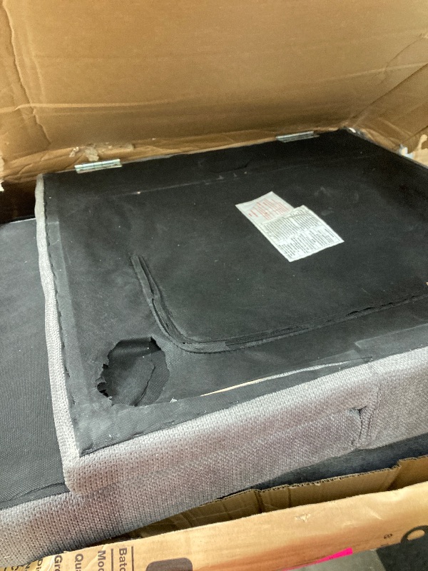 Photo 1 of ***(PARTS ONLY -SELLING AS PARTS)*** COLAMY Futon Sofa Bed-Fabric Small Futon Couch, Convertible Design with 2 Cup Holders, Removable Soft Armrest, Adjustable Backrest for Dorm/Bedroom/College Lightgrey            ***(MISSING LEG, BOX RIPPED/TORN)**
