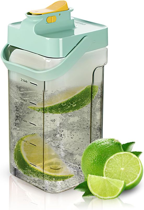 Photo 1 of 120 oz Cold Water Bottle, Clear Plastic Kettle with Lid, BPA-Free & Shatter-Resistant Refrigerator Pitcher, Perfect for Iced Tea, Sangria, Lemonade, Juice, Milk & More (Green)