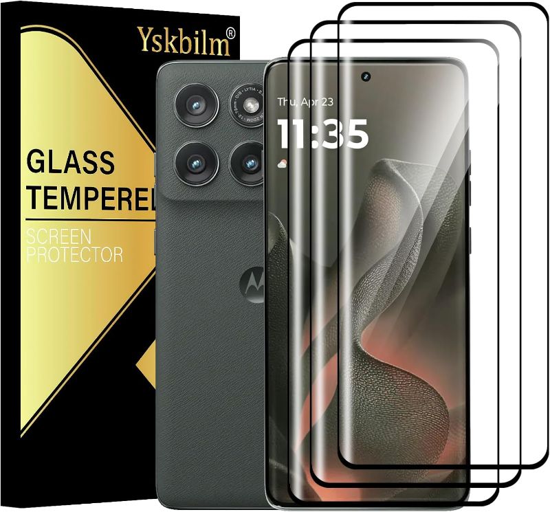 Photo 1 of 3 Pack) For Motorola Edge 2025 Screen Protector,HD-Clear 9H Tempered Glass [3D Touch][Bubble-Free][Anti-Scratch] Screen Protector Glass For Motorola Edge 2025/60 Fusion /60 Pro