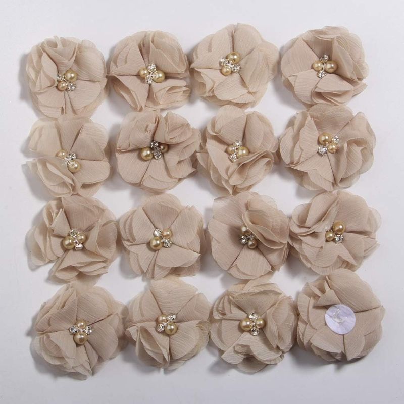 Photo 1 of 2 PACKS OF 50 Pcs 2" Mini Chiffon Flowers with Rhinestones for Baby Girls Hair Accessories Artificial Fabric Flowers for Headbands Craft Projects (Khaki)
BABEYOND Flapper Headpiece for Women - 1920s Headband Flapper Feather Headpiece Gatsby Headpiece Roar