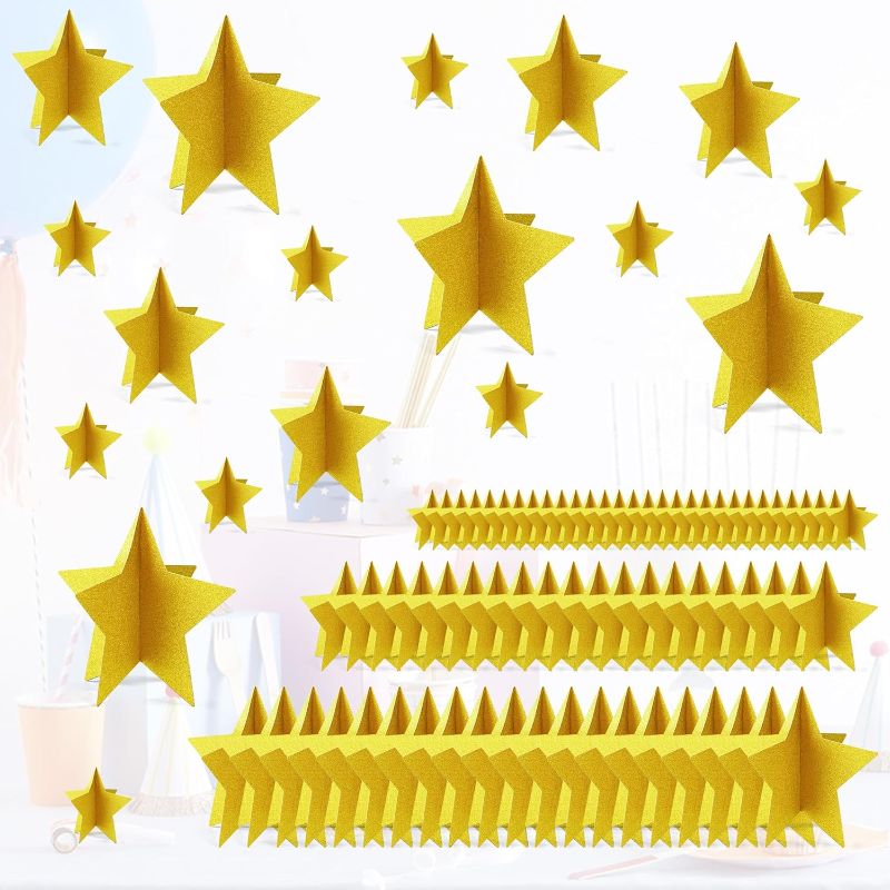 Photo 1 of 0 Pcs Star Centerpieces for Movie Night Party Decorations 3D 2025 Graduation Table Decor 3 Sizes 8" 5" 3" Red Carpet Film Show Theme Birthday...