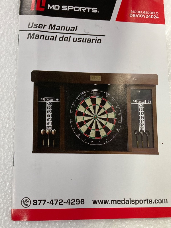 Photo 1 of  Bristle Dartboard Cabinet Set LED Lights Official Size Dart Board by Barrington Billiards Company***(BOX RIPPED/TORN)*** 
