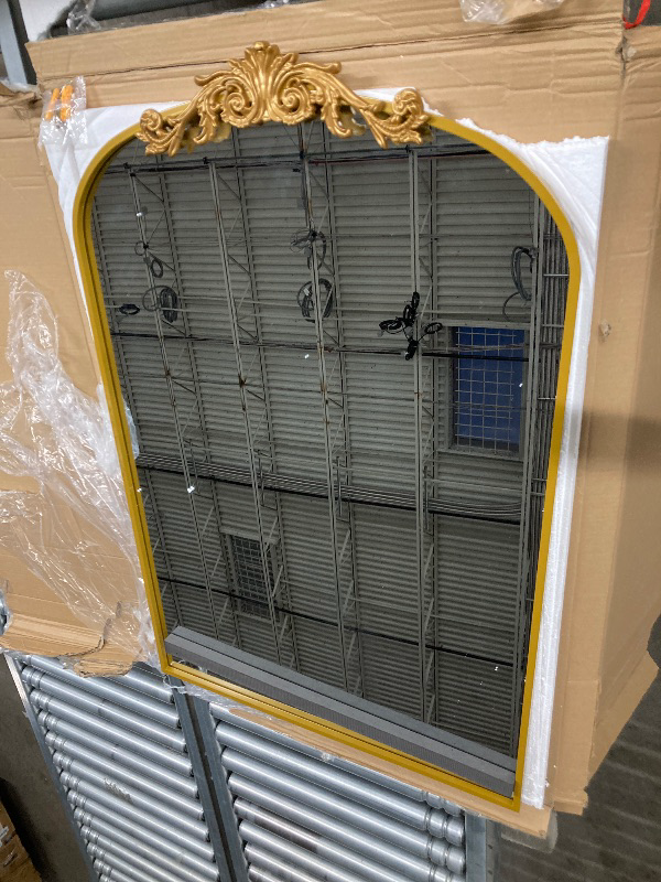 Photo 1 of **The description is a reference**BEAUTYPEAK Wall Decor Mirror Arched Metal Vintage Bathroom Mirror,Gold. Medium