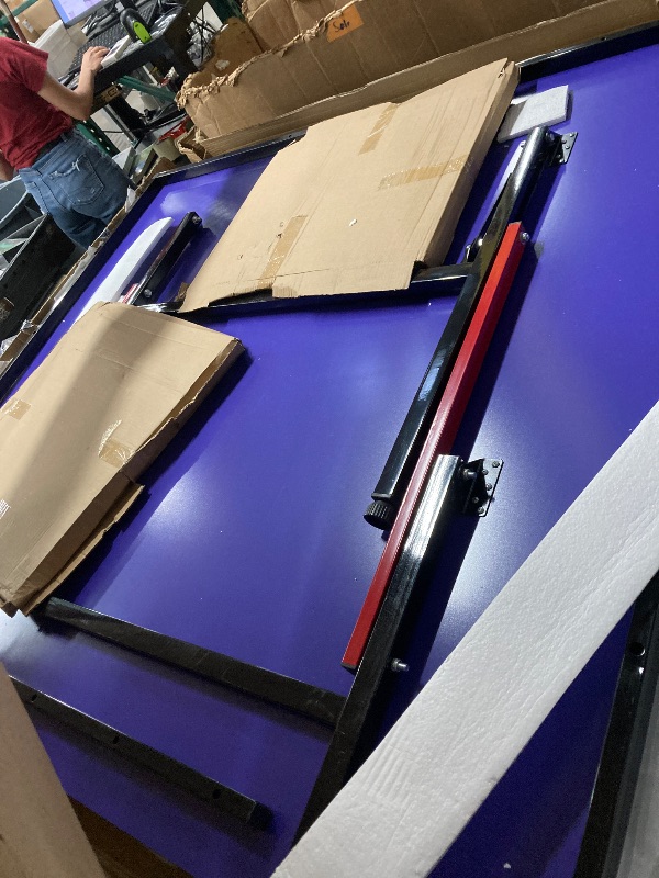 Photo 1 of ***ONLY THE TABLE/HAS CHIP ON SIDE SIDE EDGE**Mid-Size Table Tennis Table, Foldable & Portable Professional Ping Pong Table for Indoor & Outdoor Games with Net, 2 Table Tennis Paddles and 3 Balls,Easy to Assemble (Blue, 8FT)