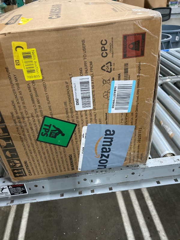 Photo 2 of Causeair Inflatable Water Slide with Bounce House,Dolphin Styling,Splashing Pool,Double Water Cannon,Climbing Wall,Heavy Duty GFCI Blower,Inflatable Water Park Slide for Kids Backyard Summer