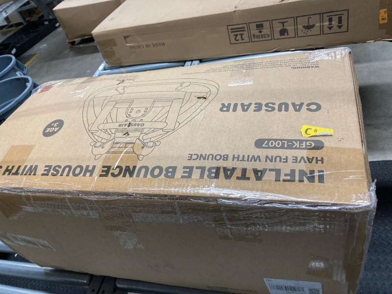 Photo 3 of Causeair Inflatable Water Slide with Bounce House,Dolphin Styling,Splashing Pool,Double Water Cannon,Climbing Wall,Heavy Duty GFCI Blower,Inflatable Water Park Slide for Kids Backyard Summer