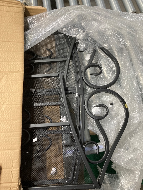 Photo 1 of **HAS COUPLE SMALL HOLES IN SCREEN**Juniper + Ivory 40 in. X 60 in. Traditional Fireplace Screen Grey Metal - Juniper + Ivory 63348